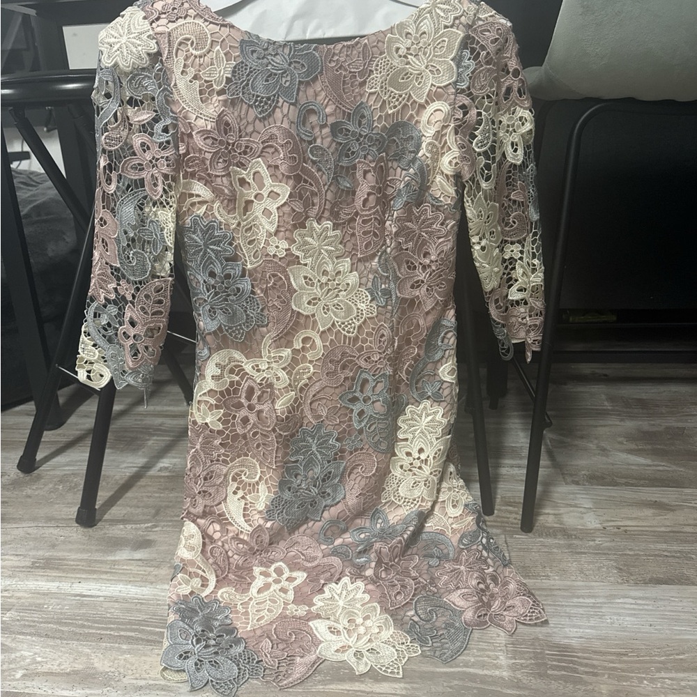 Eliza J Purple Sheath Dress with Bateau Neckline